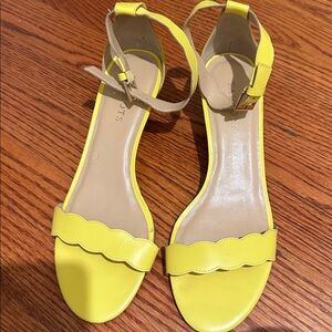 Yellow Scalloped Sandals